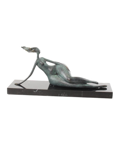 Bronzen beeld liggende vrouwelijke naaktfiguur type 1 Bronzen beeld liggende vrouwelijke naaktfiguur type 1