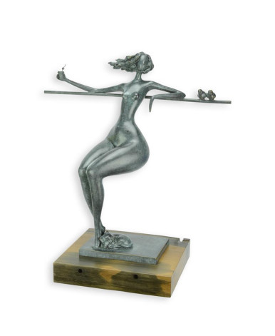 Modern bronzen beeld rustende vrouwelijke naakte w.b.