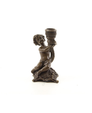 Bronzen putto kandelaar