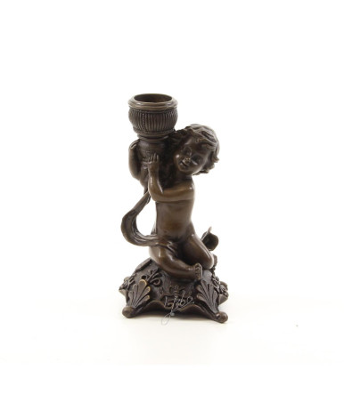 Bronzen putto kandelaarstandaard