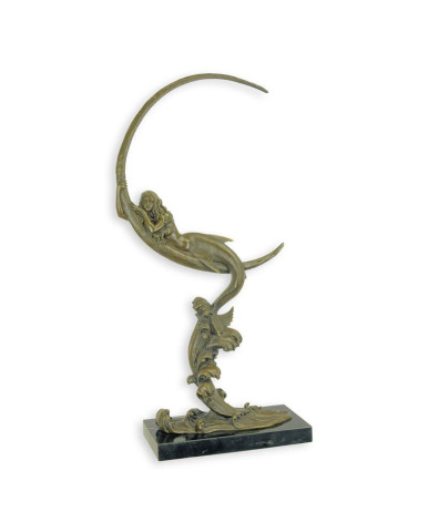 Bronzen beeld halve maan zeemeermin Bronzen beeld halve maan zeemeermin