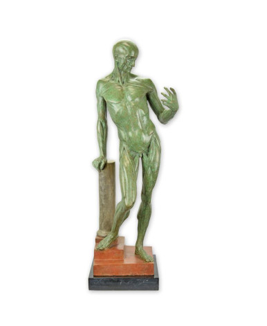 Bronzen anatomisch beeld van gevilde man Bronzen anatomisch beeld van gevilde man