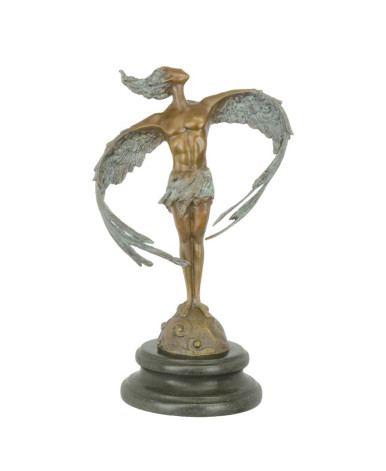 Bronzen beeld kleine moderne man met vleugels
