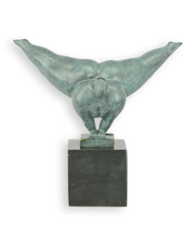 Bronzen beeld danser groene afwerking