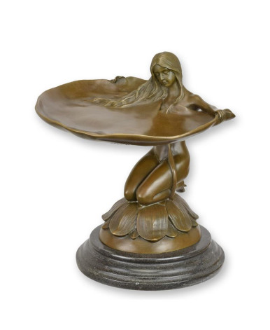 Bronzen art nouveau kaartenschaal Bronzen art nouveau kaartenschaal