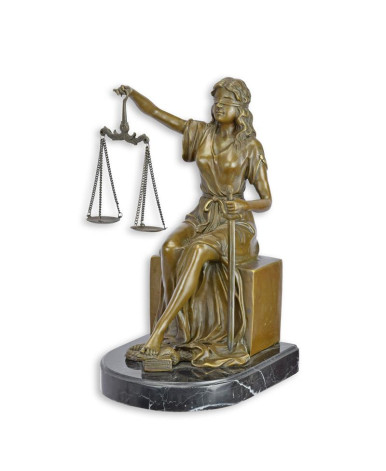 Bronzen Vrouwe Justitia boekensteun