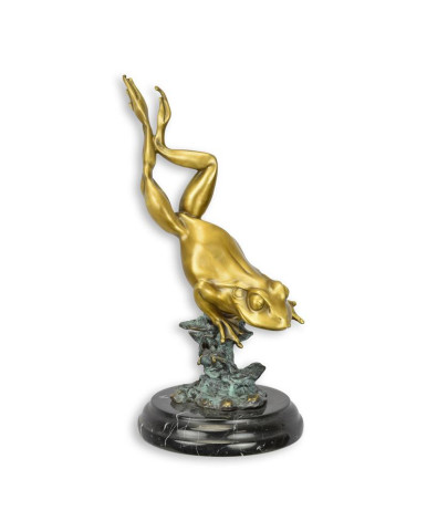 Bronzen springende kikker beeld type 1 Bronzen springende kikker beeld type 1