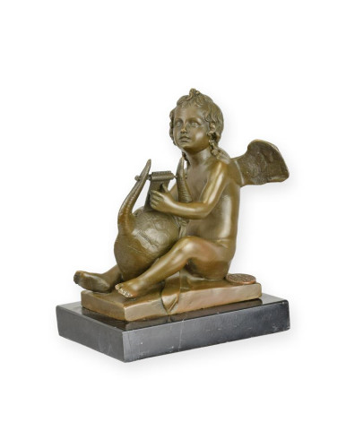 Bronzen zittende engel beeld Bronzen zittende engel beeld