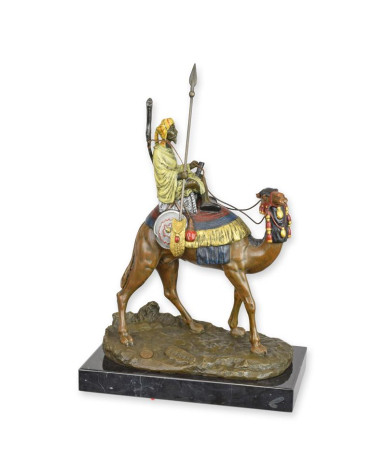 Bronzen dromedaris met ruiter beeld type 1
