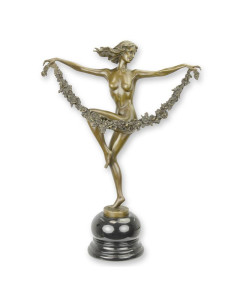 Bronzen bloemendanseres beeld Bronzen bloemendanseres beeld