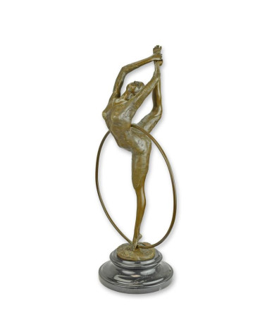 Bronzen hoop danser beeld