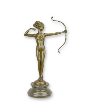 Bronzen Diana de jachtgodin beeld