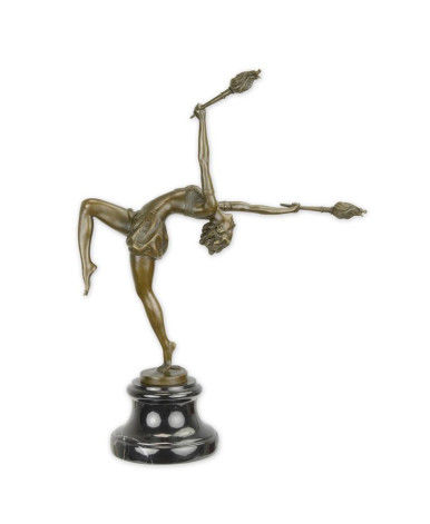 Bronzen vuurspringer beeld