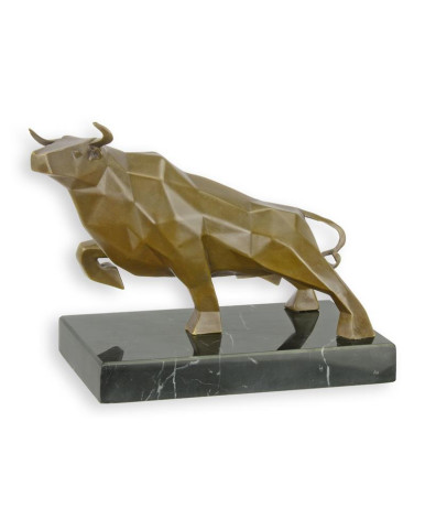 Cubistisch bronzen beeld van een stier
