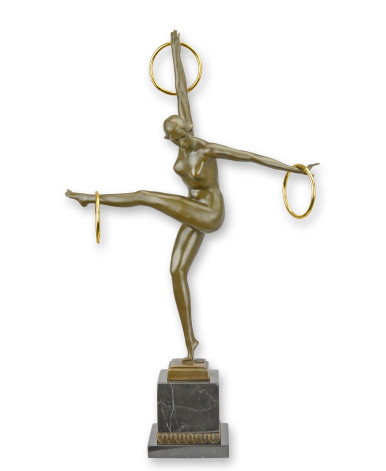 Bronzen danseres met ringen beeld