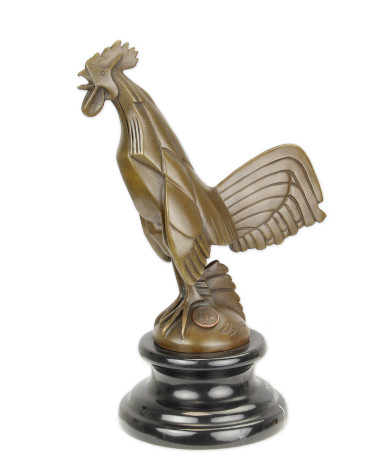 Bronzen haan mascotte beeld