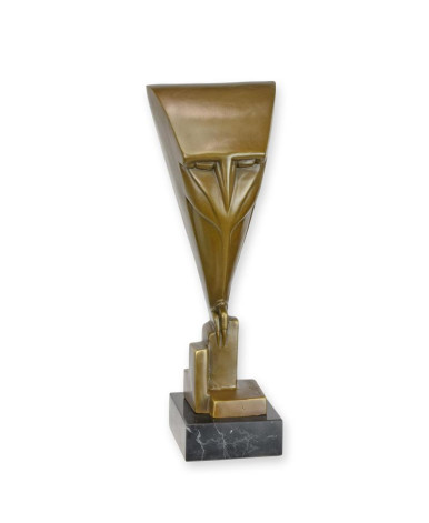 Bronzen beeld van een art deco uil