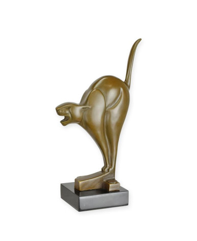 Bronzen art deco katten beeld