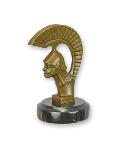 Bronzen art deco Spartaans auto mascotte beeld