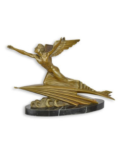 Bronzen art deco aviator beeld