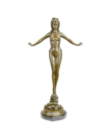 Bronzen beeld vrouw in bikini type 1