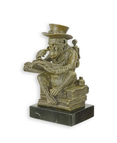Bronzen steampunk Darwin aap beeld