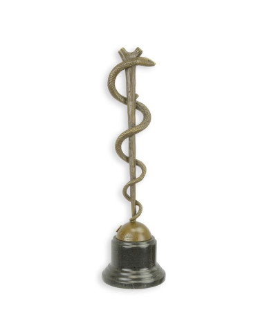 Bronzen beeld staf van Asclepius