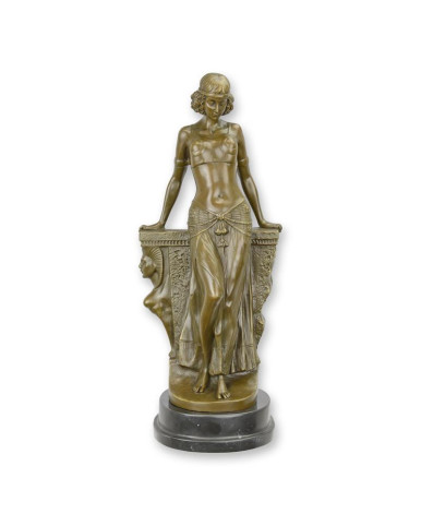 Bronzen egyptische danseres beeld Bronzen egyptische danseres beeld