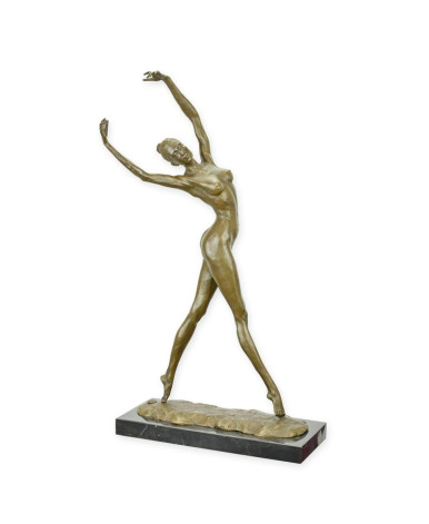 Bronzen beeld vrouwelijke naakte danseres type 1
