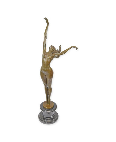 Bronzen beeld vrouwelijke naakte danseres type 2 Bronzen beeld vrouwelijke naakte danseres type 2