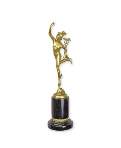 Bronzen beeld Mercurius gepolijst