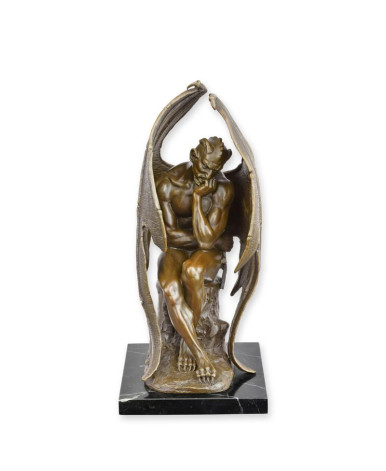 Bronzen beeld peinzende satan