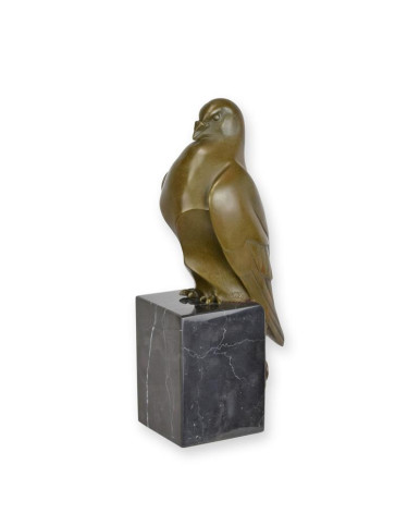Bronzen duiven beeld op marmeren voet