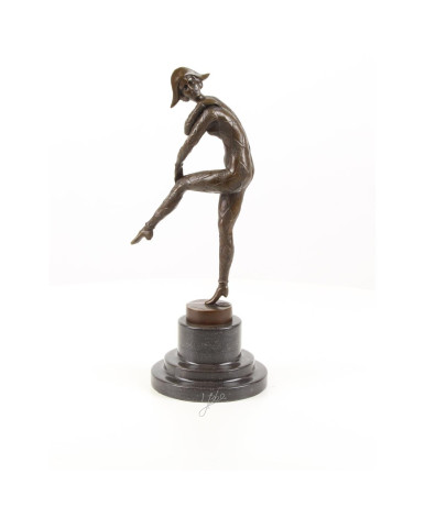 Bronzen harlekijn beeld