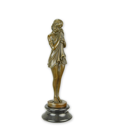 Bronzen huilend meisje beeld