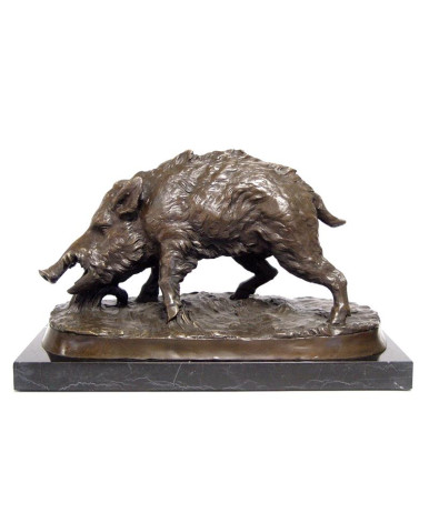 Bronzen beeld van wild zwijn type 1 Bronzen beeld van wild zwijn type 1