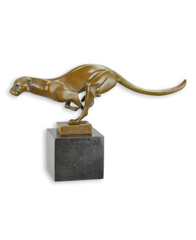Bronzen beeld van een rennende poema type 4 Bronzen beeld van een rennende poema type 4