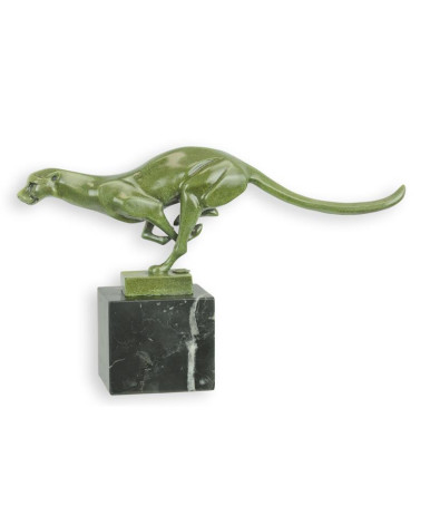 Bronzen beeld van een rennende poema type 5 Bronzen beeld van een rennende poema type 5