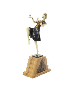 Koud geschilderd bronzen Nubische danser beeld