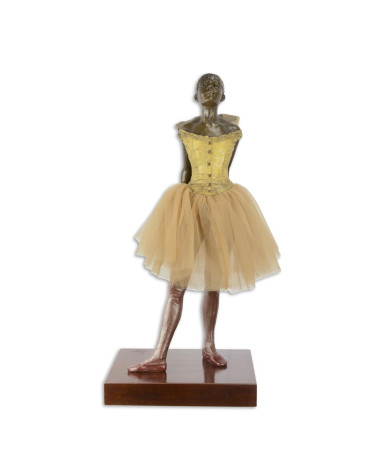 Bronzen beeld kleine danseres veertien jaar met houten basis Bronzen beeld kleine danseres veertien jaar met houten basis