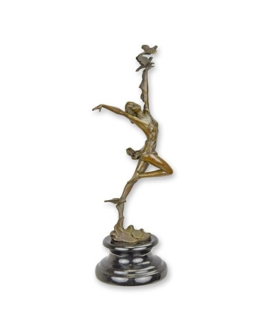 Bronzen beeld van een vrouwelijke danseres Bronzen beeld van een vrouwelijke danseres