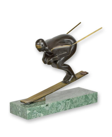 Bronzen beeld skiër Bronzen beeld skiër