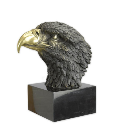 Bronzen beeld van een adelaarskop - 33.2 cm