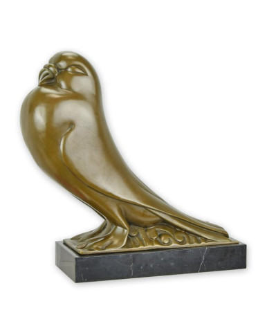 Art deco bronzen beeld van een duif Art deco bronzen beeld van een duif