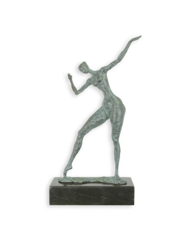 Bronzen beeld naakte figuur groene afwerking Bronzen beeld naakte figuur groene afwerking