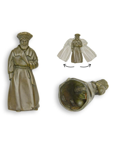 Bronzen figuurlijke tafelbel van een man