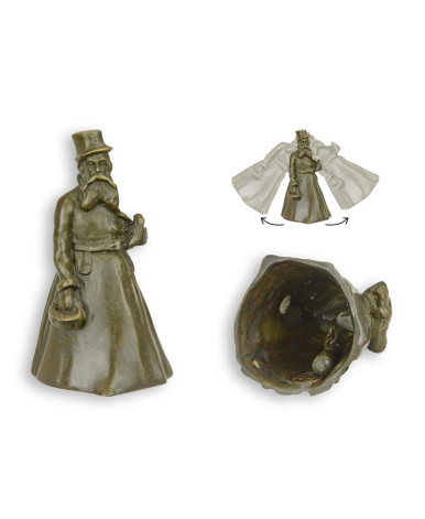 Bronzen figuurlijke tafelbel heer