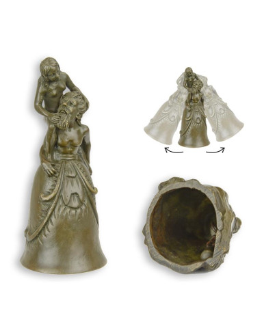 Bronzen tafelbel man en vrouw