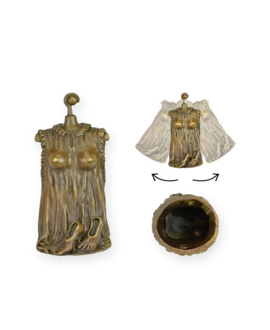 Bronzen tafelbelletje naakte vrouw