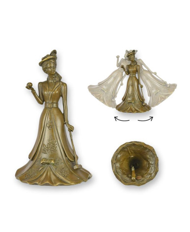 Bronzen tafelbel vrouwelijke golfer